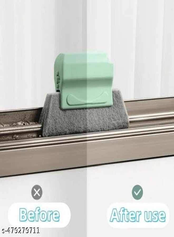 Radhehul 1&1 Combo of Window Groove Frame Cleaning Brush& Dust Cleaning Brush for Window Slot Keyboard with Mini Dustpan Door Track Cleaning Tool for All Corners Edges Gaps(Multicolour) - Image 3